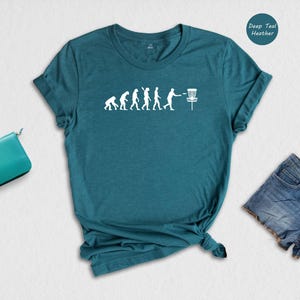 Disc Golf Evolution Shirt, Funny Frisbee Golf Tee, Evolution of Man Graphic T-Shirt, Gift for Disc Golfer, Unisex Soft Cotton Tee image 4