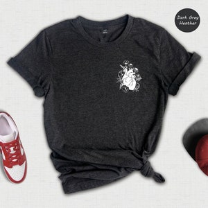 Heart Flower Shirt, Anatomical Heart Shirt, Heart Shirt, Anatomy Class, Anatomy Shirt, Anatomical Heart