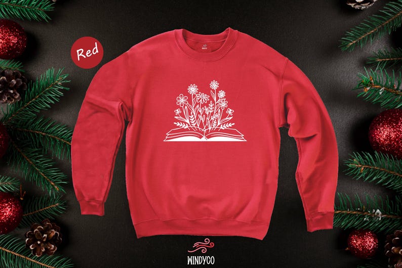 Bookworm Tee, Floral Book Graphic (Unisex Sizes S-XXL) image 8