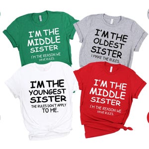 Sister Shirts: Matching Big, Middle & Little Sis Tees - Cotton Blend image 7