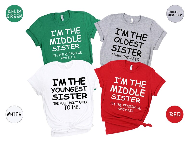 Sister Shirts: Matching Big, Middle & Little Sis Tees - Cotton Blend image 7