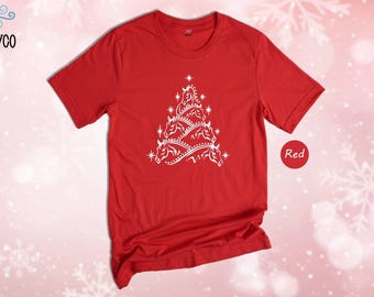 Christmas Horse Shirt: Holiday Tree Print (Multiple Colors)