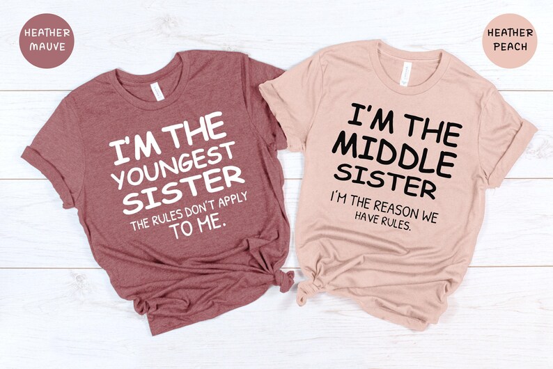 Sister Shirts: Matching Big, Middle & Little Sis Tees - Cotton Blend image 5
