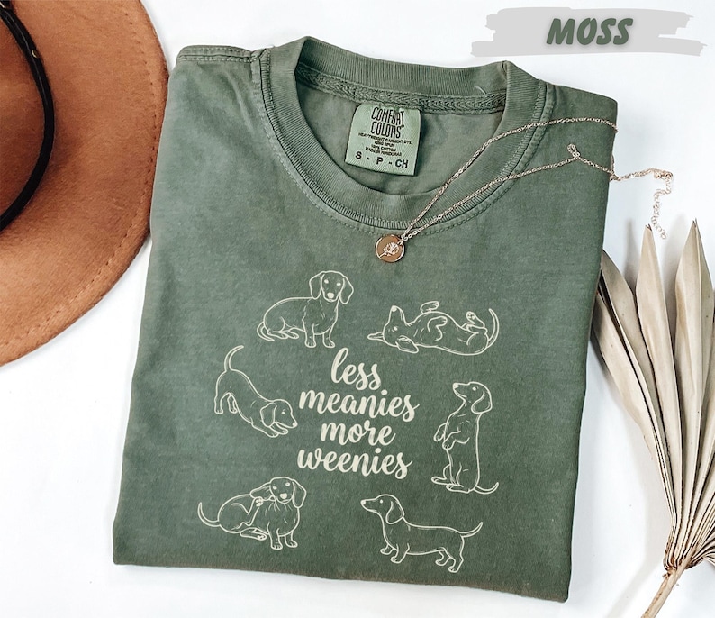 Comfort Colors® Less Meanies More Weenies Shirt, Dachshund Mom Tee, Funny Wiener Dog Lover Gift, Doxie Mama Apparel, Mother's Day Present image 6