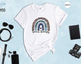Speech Therapy Shirt: Rainbow Design - Soft Cotton Tee