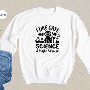 Science Teacher Shirt, Funny Cat Design (Unisex Sizes S-XXL) image 8