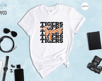 Tiger Graphic Shirt: Vintage Style - Team Spirit Tee