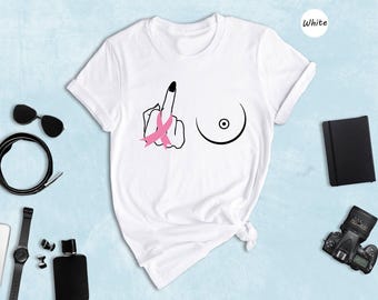 Breast Cancer Fighter Shirt - Bold Pink Ribbon, Fight Like A Girl