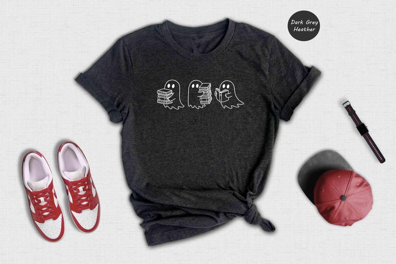 Reading Ghosts Halloween Shirt: Cute Book Lover Spooky Tee immagine 6