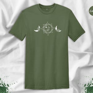 Celestial Sun Moon Stars Tee: Boho Mystic Shirt imagem 5
