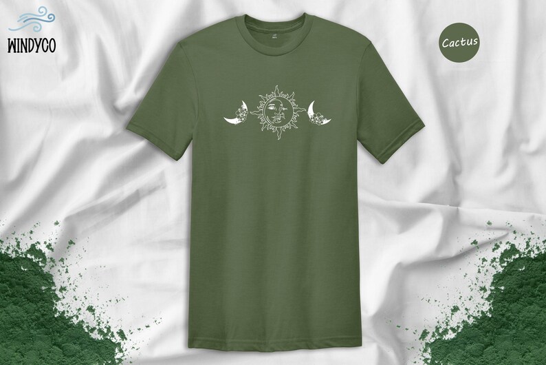 Celestial Sun Moon Stars Tee: Boho Mystic Shirt imagem 5