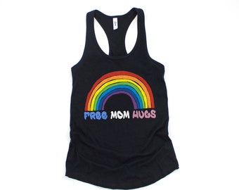 Free Mom Hugs Tank, Pride Month Tank Top, LGBTQ Mom Shirt, LGBT Ally Clothing, Protect Trans Kids Tank, Beach Tank Top, Gay Rights Gift