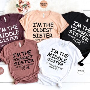 Sister Shirts: Matching Big, Middle & Little Sis Tees - Cotton Blend image 1