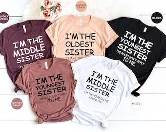 Sister Shirts: Matching Big, Middle & Little Sis Tees - Cotton Blend