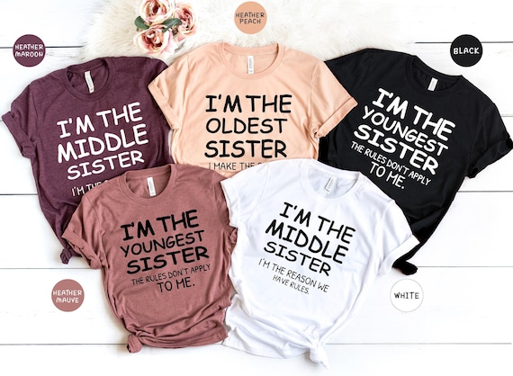 Sister Shirts: Matching Big, Middle & Little Sis Tees - Cotton Blend