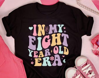 8th Birthday Toddler Shirt, Birthday Girl Outfit (Kids Sizes)