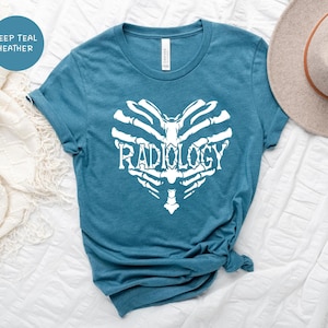Radiology Tech Tee, X-Ray Heart Design (Unisex S-XXL)