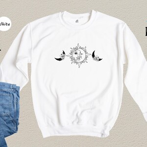 Celestial Sun Moon Stars Tee: Boho Mystic Shirt imagem 8