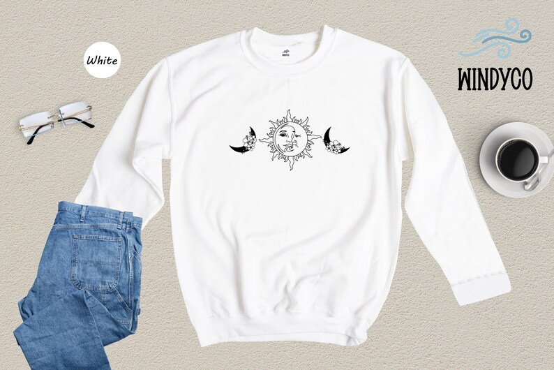 Celestial Sun Moon Stars Tee: Boho Mystic Shirt imagem 8