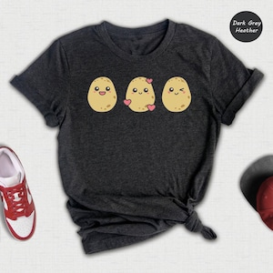 Cartoon Potato Shirt - Cute Faces, Vegetable Lover Tee