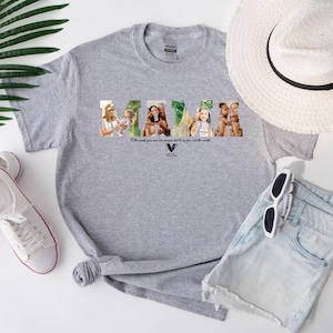 CUSTOM MAMA Photo Shirt, Customized Mother&#39;s Day T-Shirt, Gift For Mama, Personalized Gift For MOM, Printable Mother Day Photo Shirt