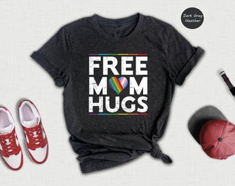 Free Mom Hugs Shirt: LGBTQ+ Pride Rainbow Tee