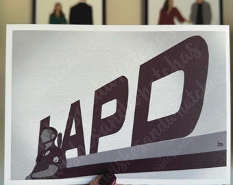 Stampa artistica della recluta LAPD: sergente Bradford, agente Chen, recluta Penn (carta fotografica lucida 5x7)