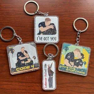 Chaveiros de acrílico The Rookie | Dupla face | Chenford | Sava | Código 4 | Amassos. Pare o Crime