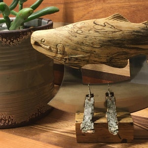 Natural Edge Birch Bark Earrings