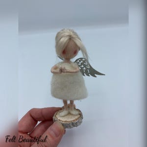 Needle Felted Wool Angel Fairy Doll: Waldorf Inspired Ornament