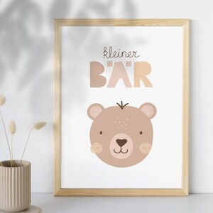 Baixar pôster urso bege marrom boho presente nascimento bebê decoração quarto infantil pôster pôster cartão postal modelo de impressão autoimpressão VAJUS