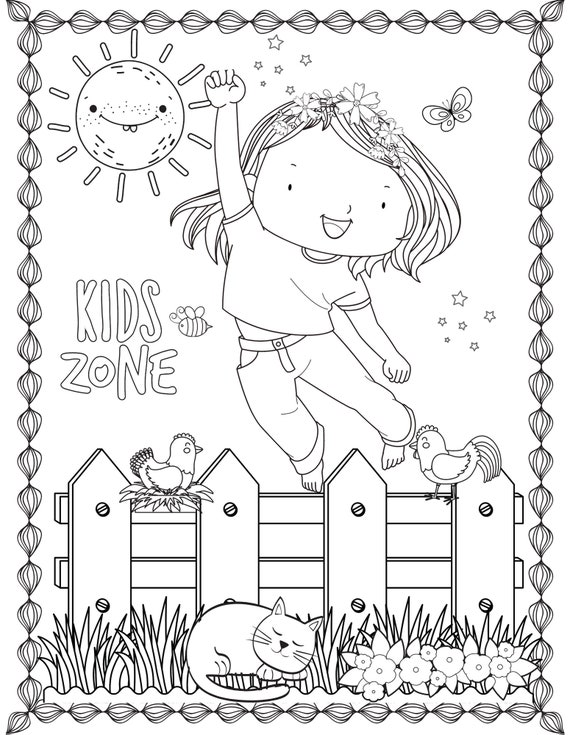 Coloring Book for Kids – Happy Kids, 20 PDF Printable Kids