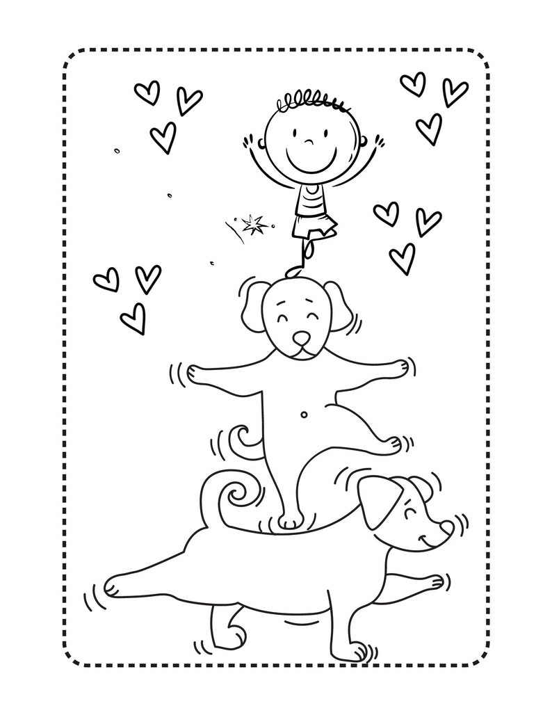 Yoga Kids and Animals Coloring Pages, Meditation Coloring, Chakras