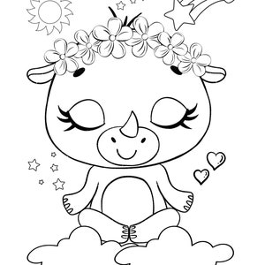 Yoga Animals Coloring Pages, Meditation Animals Coloring, Chakras, Kids ...