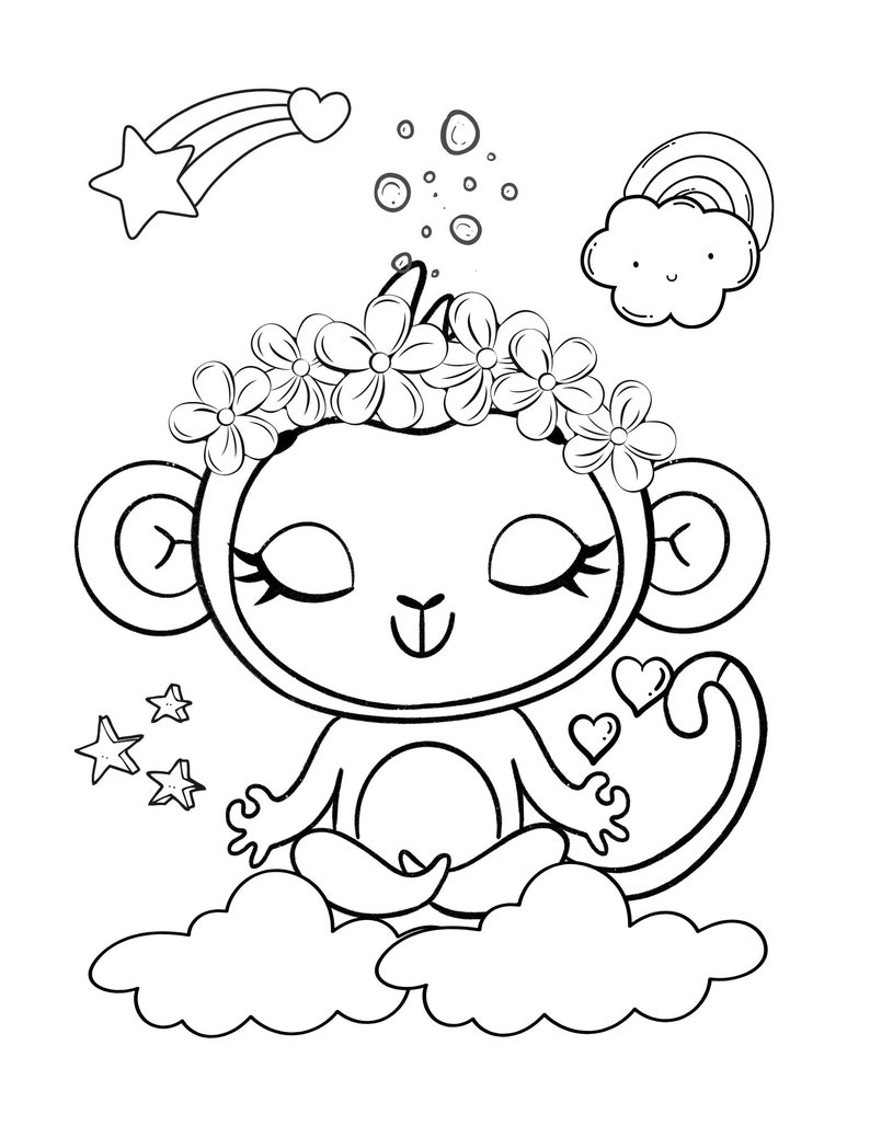 Yoga Animals Coloring Pages, Meditation Animals Coloring, Chakras, Kids ...
