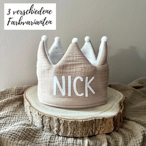 Personalized birthday crown | Birthday crown with name | Fabric birthday crown with ribbon