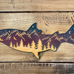 Starlight Salmon, CNC file, DXF, Digital File Download