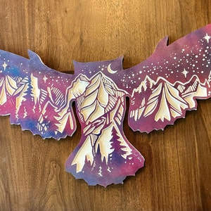 Sternennacht fliegende Eule Silhouette, CNC Datei, DXF, digitaler Datei Download