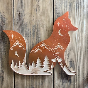 Starry Night Fox, fichier CNC, DXF, téléchargement de fichier numérique