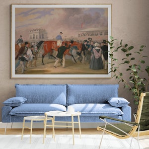 Arte de carreras de caballos vintage, impresión de lienzo de carreras de caballos, impresión de arte de carreras de caballos, equitación, arte ecuestre, cartel vintage de carreras de caballos