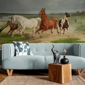 Canvas Horse Wall Art, Vibrant Horse Wall Hanging, Horse Wall Art, Equine Wall Decor, Canvas Horse Wall Painting, Horse Print, Vintage Horse