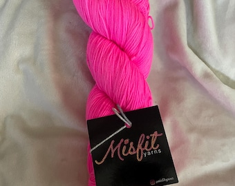 Misfit Yarns Colorway “Pink Punk” Fingering Weight Hand-Dyed Yarn Sock Yarn