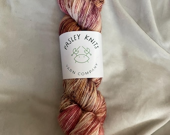 Pasley Knits Yarn Company Colorway “Dungeness” Fingering Weight Hand-Dyed Yarn Sock Yarn