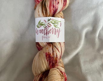 Woolberry Fiber Co. Colorway “Bonfire” Fingering Weight Hand-Dyed Yarn