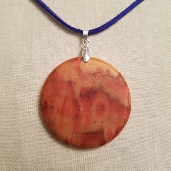 Hand-Turned Wooden Pendant Necklace #1