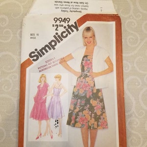 Simplicity 9949 Vintage Schnittmuster für Misses ' Fitted Sundress and Unlined Jacket - Copyright 1981 - Größe 10