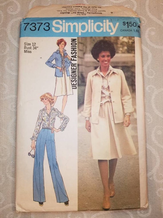 【30％OFF】 Simplicity 7373 Unlined Misses' for Pattern Sewing Vintage 裁縫材料