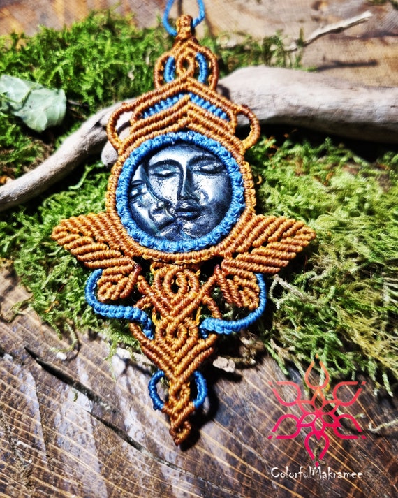 Macram Macram Necklace Amulet Labradorite Labradori Necklace