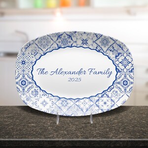 Personalized Mediterranean Style Tile Platter, Custom Family Name Plate, Personalized Wedding Gift, Custom Housewarming 画像 8