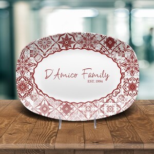 Personalized Mediterranean Style Tile Platter, Custom Family Name Plate, Personalized Wedding Gift, Custom Housewarming 画像 9